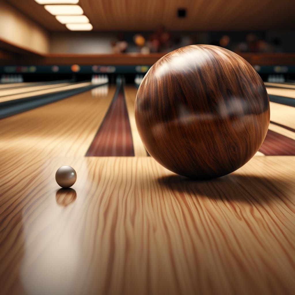 Wood Grain Bowling Ball Still Life