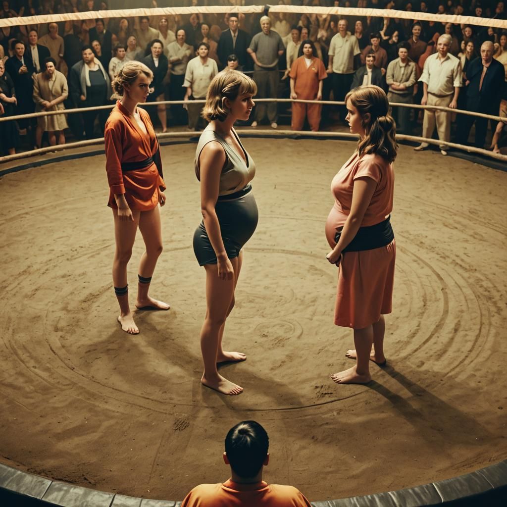 Pregnant Celebrities Sumo Match: Cinematic Film Still