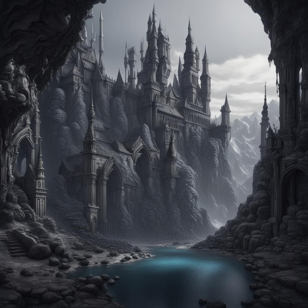 Monochromatic Fantasy Concept Art in Deep Color