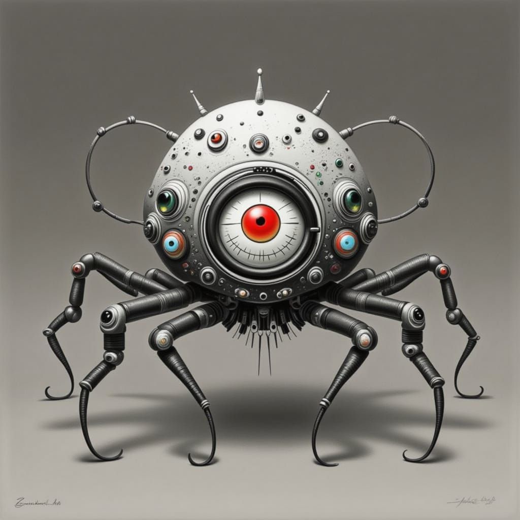 Eyeball Spider in Toxic City Style