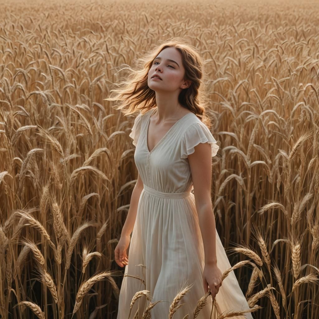 Dreamy Wheat Field Scene in Cinematic Style