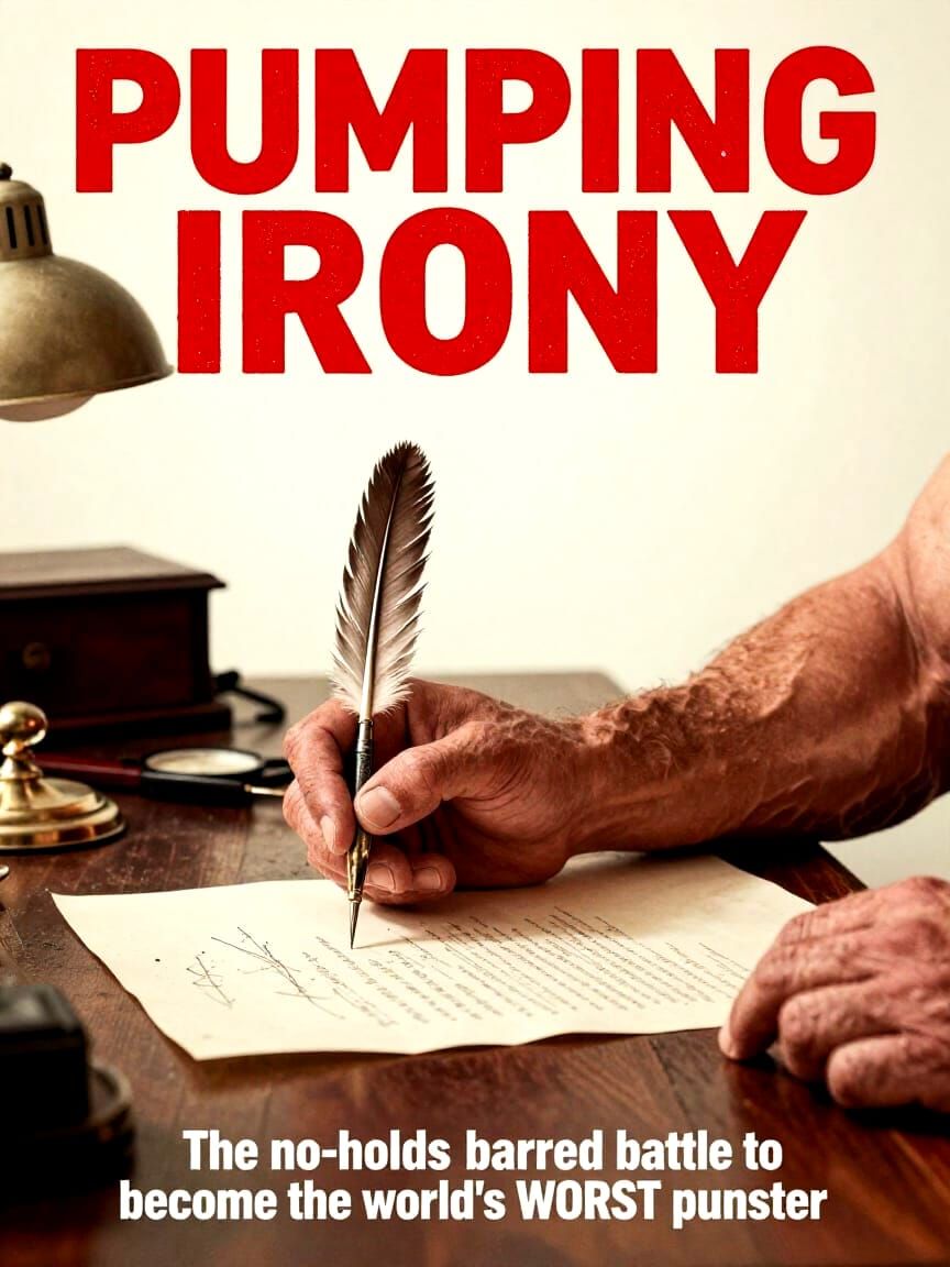 Hyperrealist Movie Poster of Pumping Irony