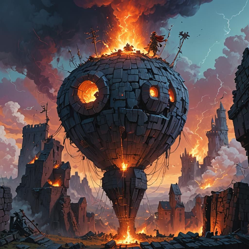 Epic Battle Scene: Fantasy Warrior in Digital Art Style