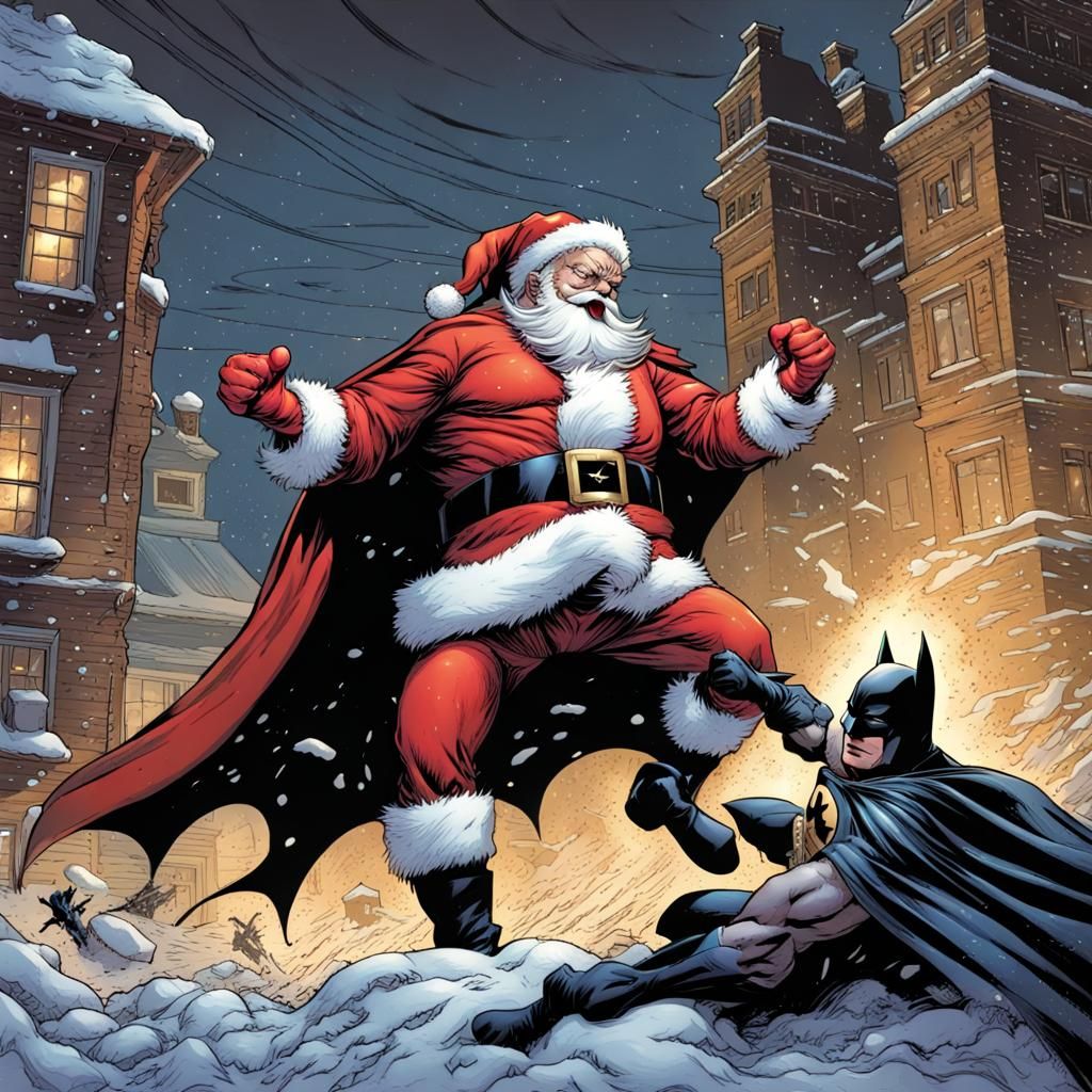 Santa Claus vs Batman: Comic Book Showdown