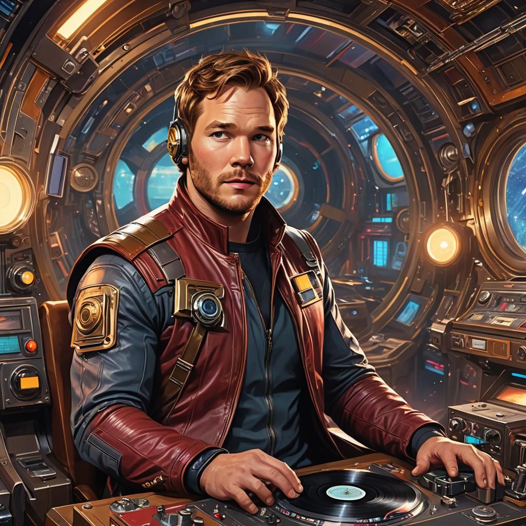 Star Lord Listens to Music in Space