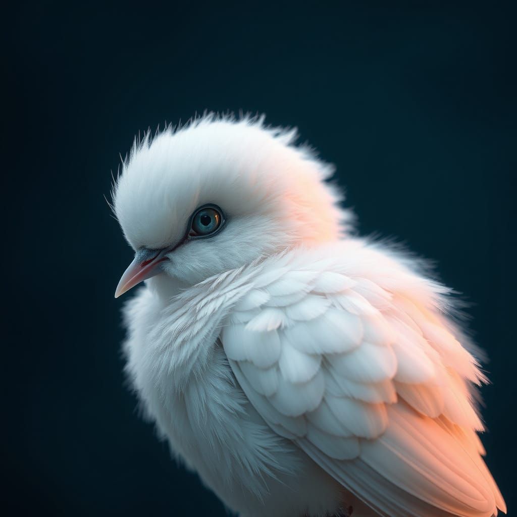 Snow-White Dove Perched in Enchanted Landscape