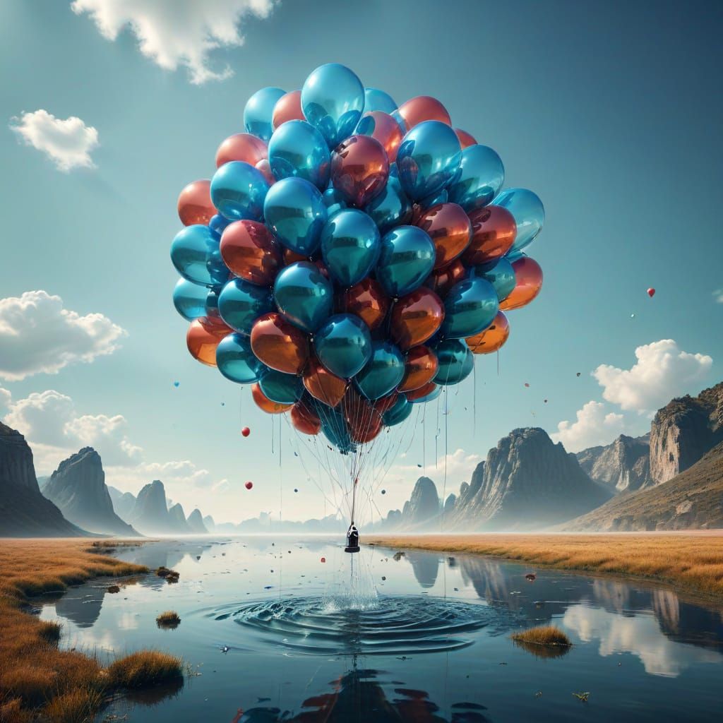 Surreal Balloons of Glass, Metal, and Water