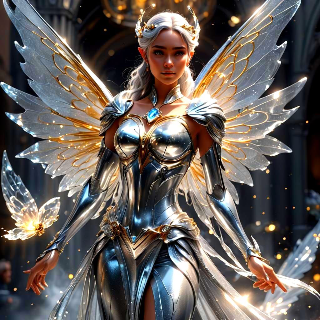 Air and Metal Fairy in 3D Digital Art