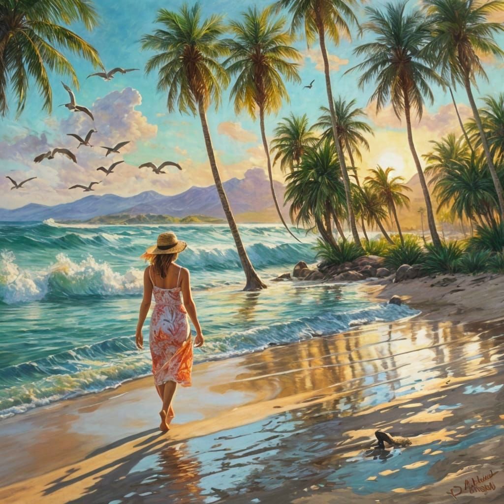 Tropical Oasis at Golden Hour