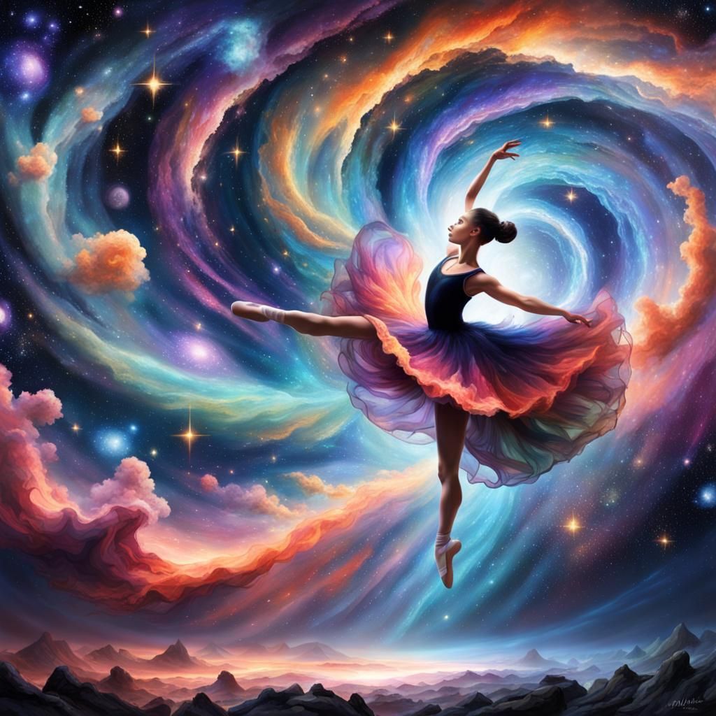 Nebula Ballerina: Cosmic Black Hole Singularity