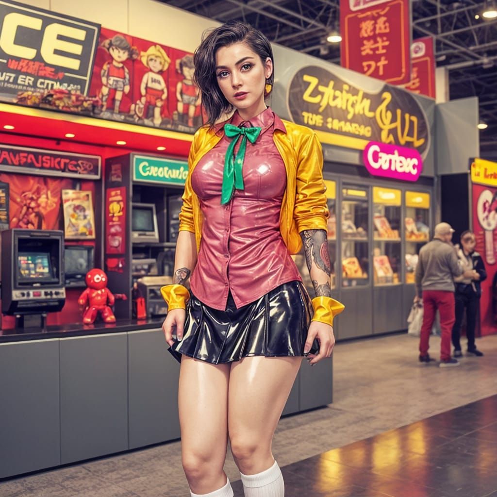 Surreal Anime Cosplayer Showcases Retro Gaming Style in Shin...