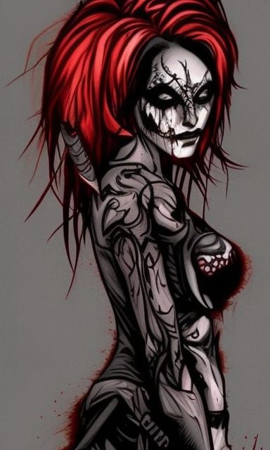 Gothic Zombie Elf Warrior Assassin in Vivid Vector Art