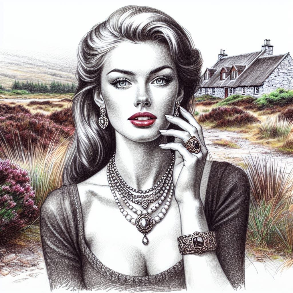 Pencil sketch of A beautiful Woman