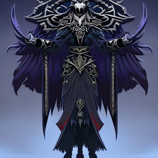 Eldritch Raven-Badger Hybrid in Anime Style