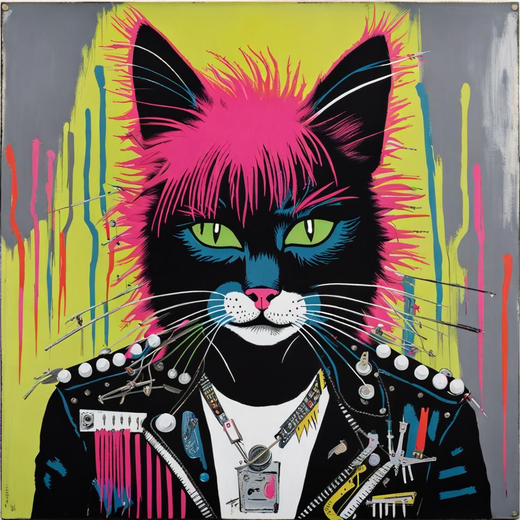 Punk Rock Cat Album Cover Art