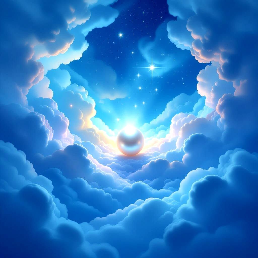 Dreamy Azure Landscape in Soft Light