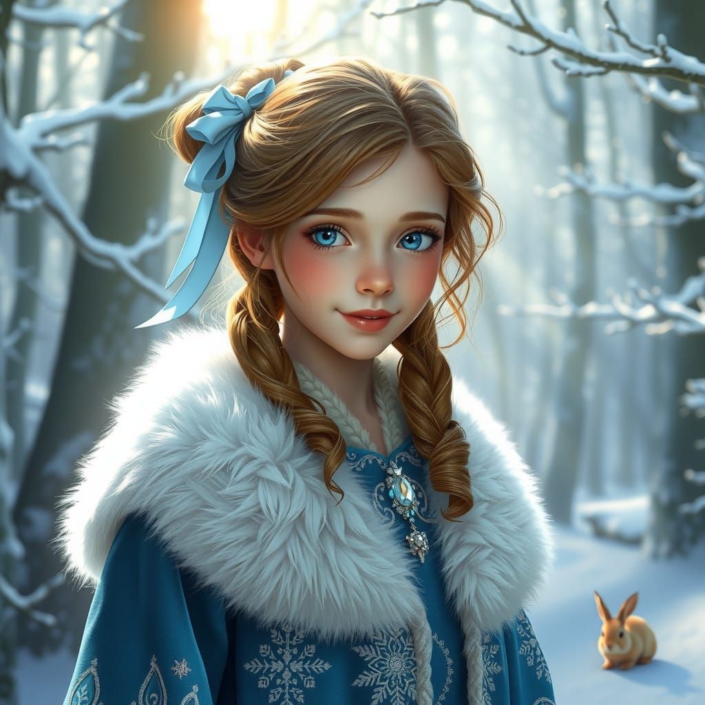 Regal Winter Wonderland Scene with Wendy Darling