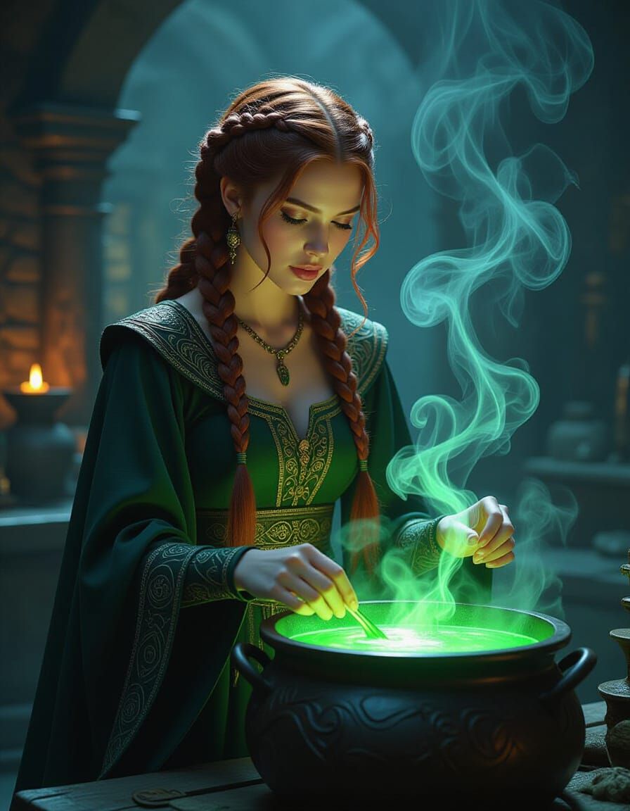 Poppy the Potioneer in Ancient Lab Matte Painting