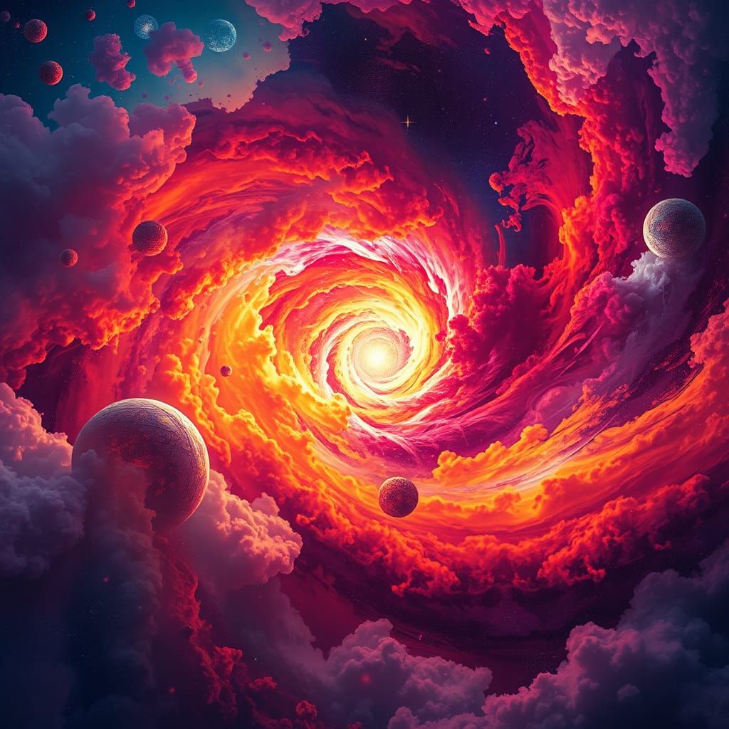 Cosmic Quasar Explosion in Biomechanical Surrealism Style