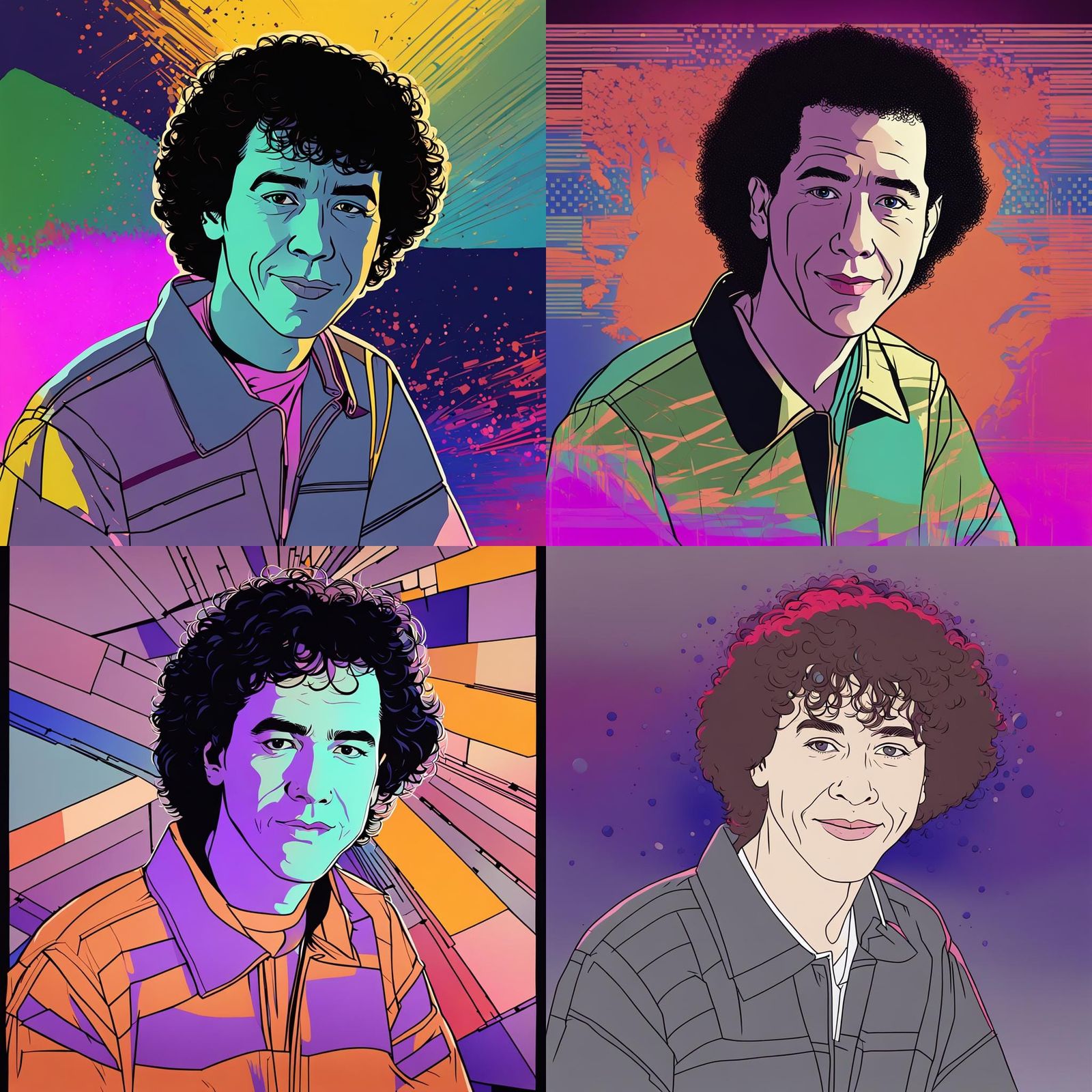 Gilbert Gottfried as Nagel Line Art Portrait