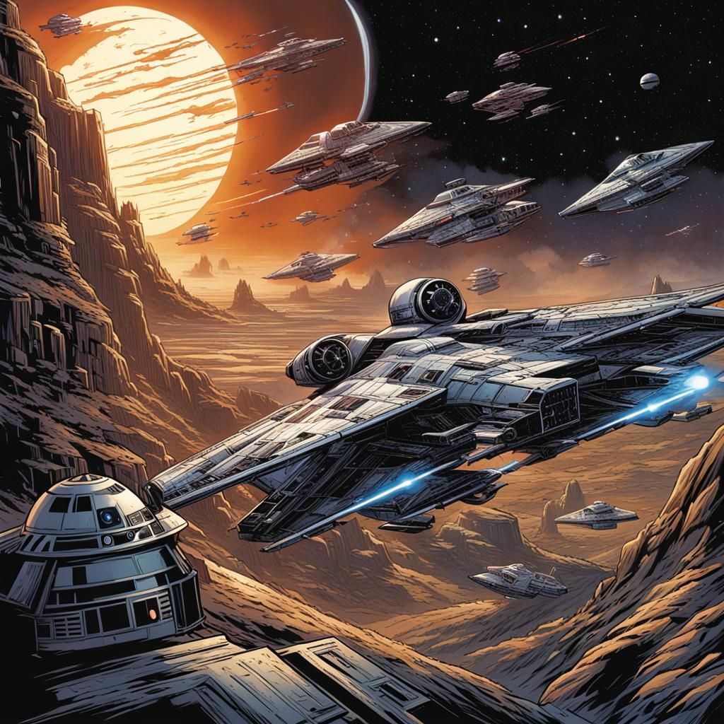 Star Wars Comic Book Art by Brooks and Mumford