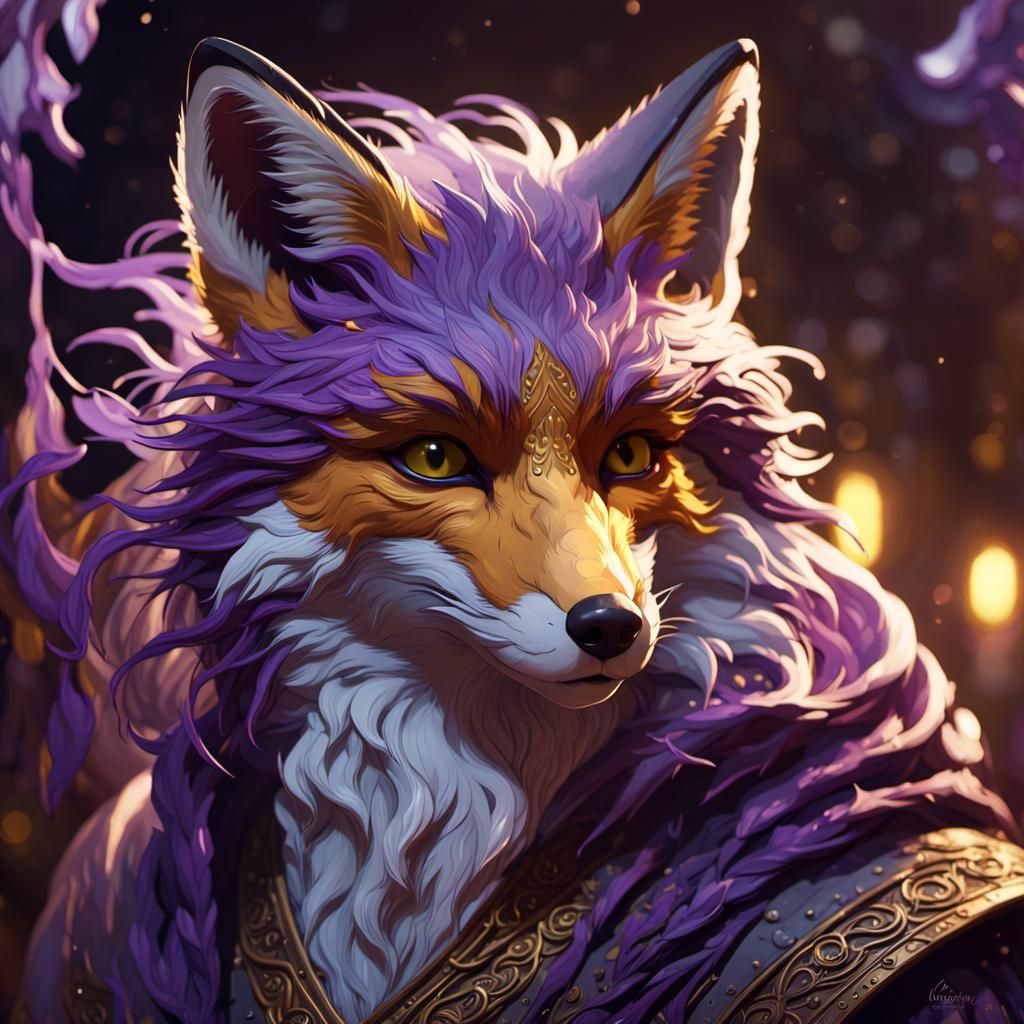 Spirit Fox in Dark Fantasy Style