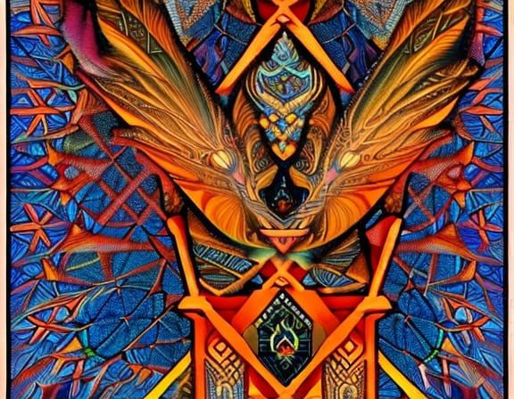 Tarot Card: Wands Suit in Fractal Style