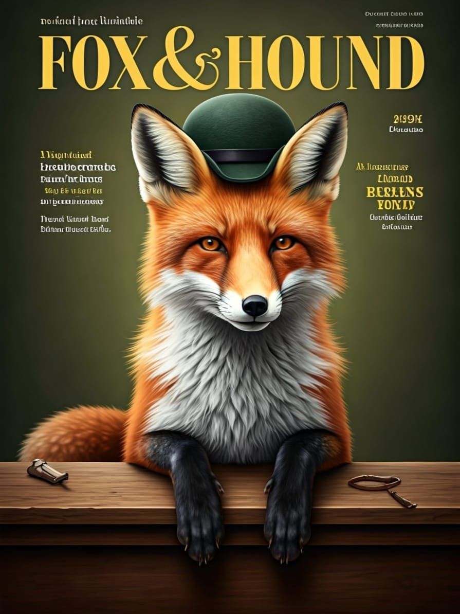 Fox on Magazine Cover in Traditional Style