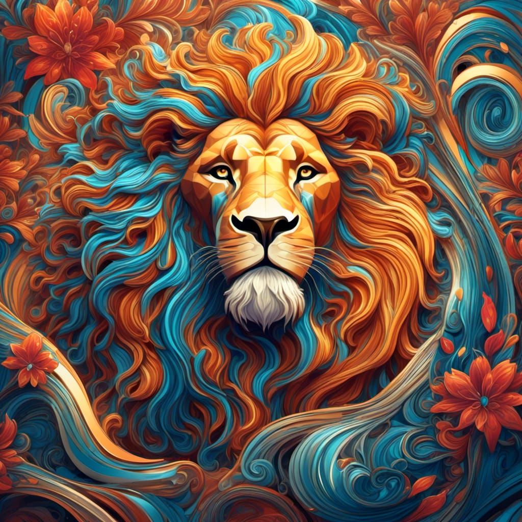 Cartoon Lioness in Love With Her Husband