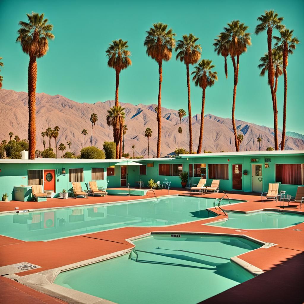Retro Palm Springs Motel Scene