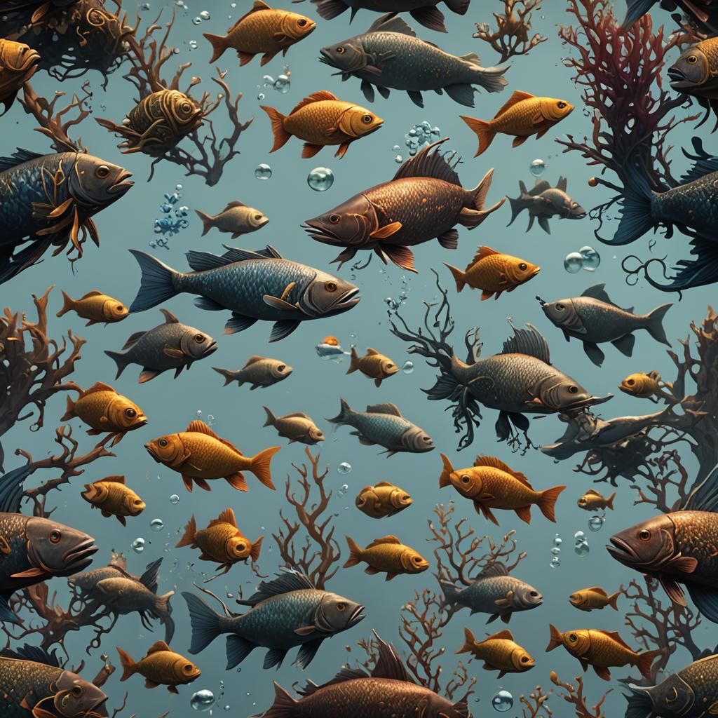 Fantastical Fish in Detailed Matte Painting