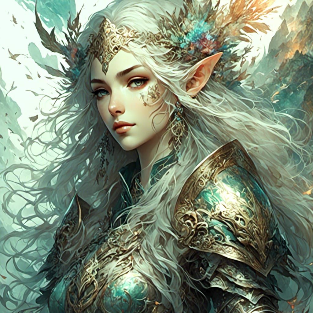 Anime Elven Gypsy Warrior in Armor