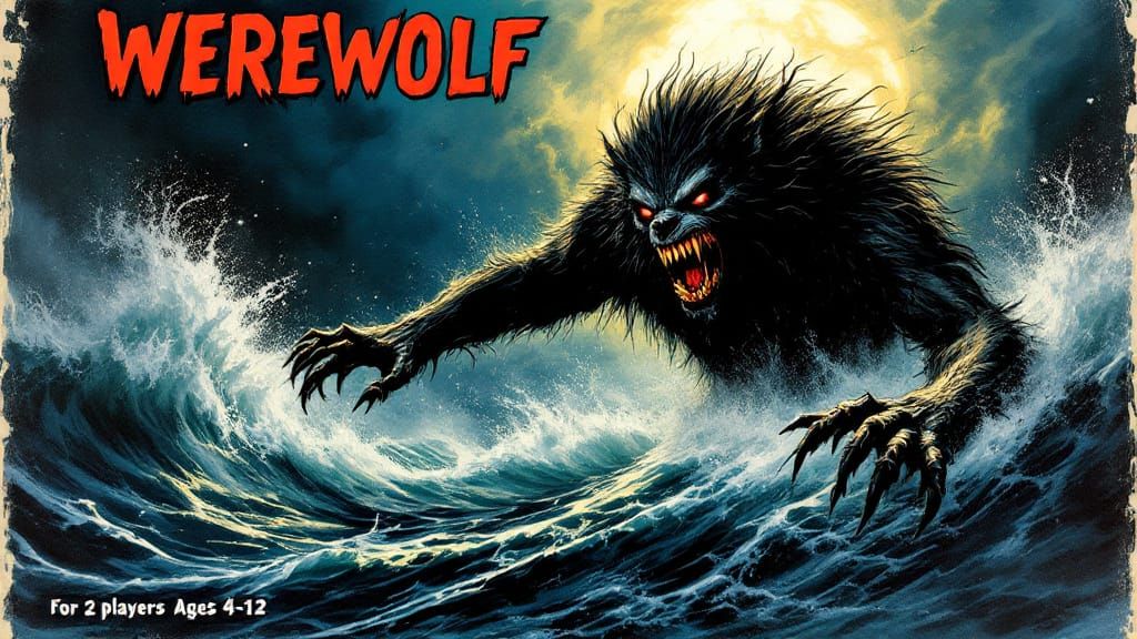 A vintage board game: Werewolf Hunting Party