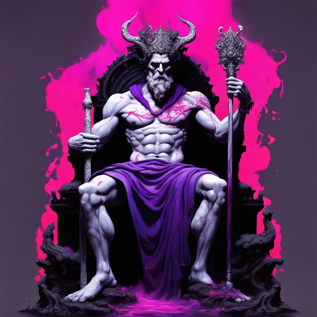 Hades on his Throne: Graffiti Art Style