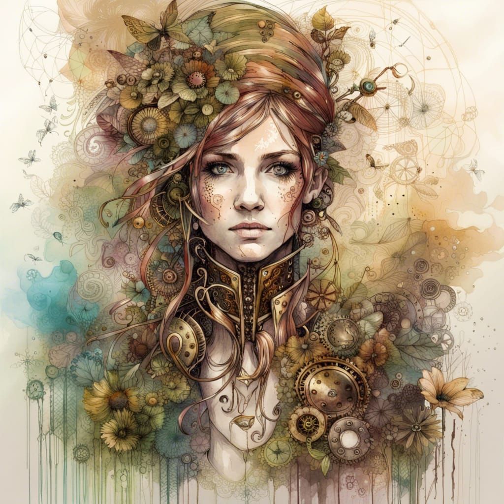 Steampunk Garden in Carne Griffiths Style