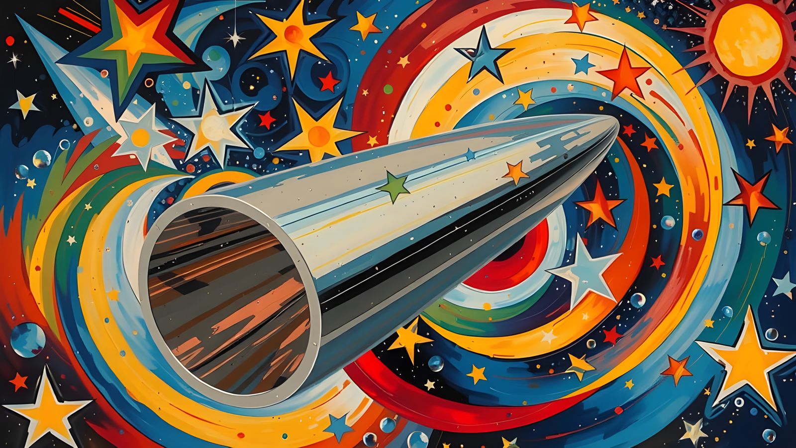 Surrealistic Mirror Universe in Vibrant Abstraction