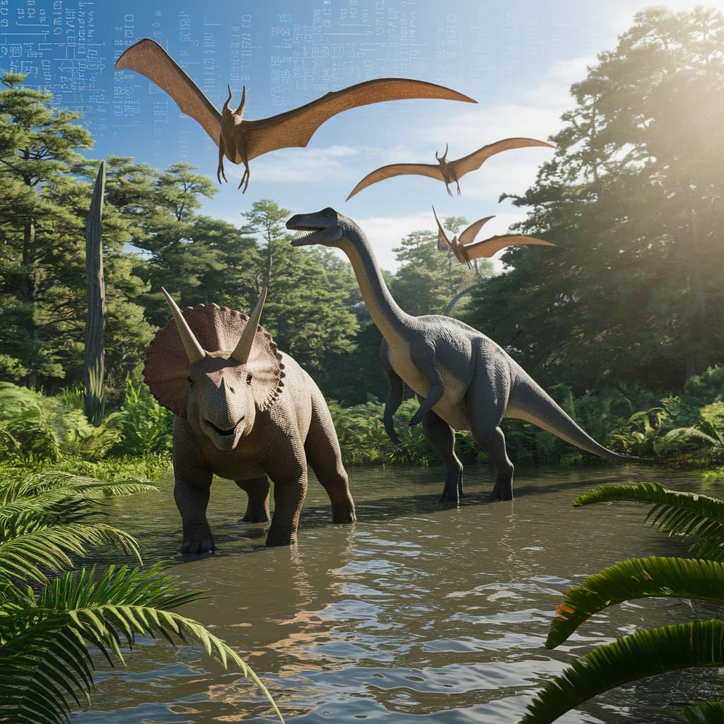 Waterhole in the Jurassic period