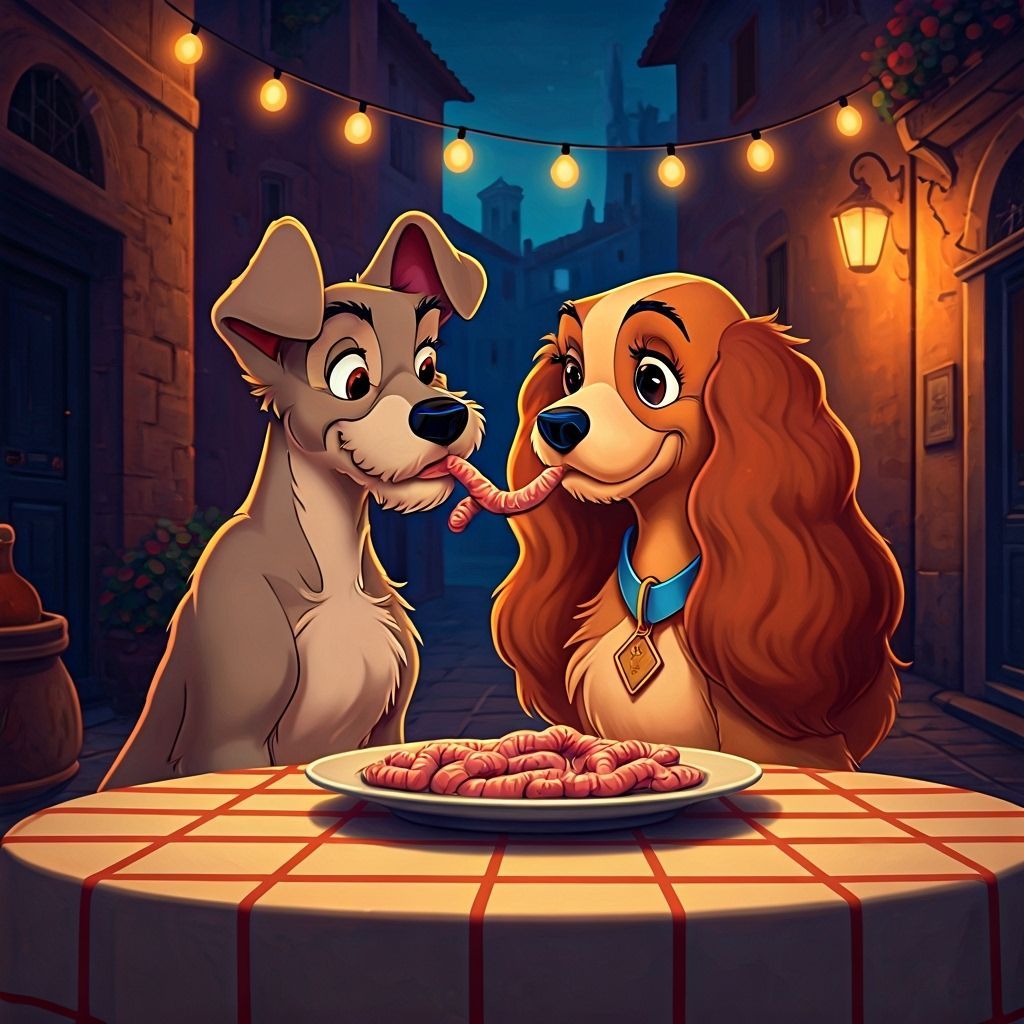 Dogs Romantically Share Worms in Italian Alley