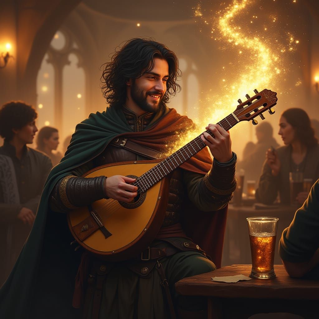 Ethereal Tavern Bard Plays Magical Lute