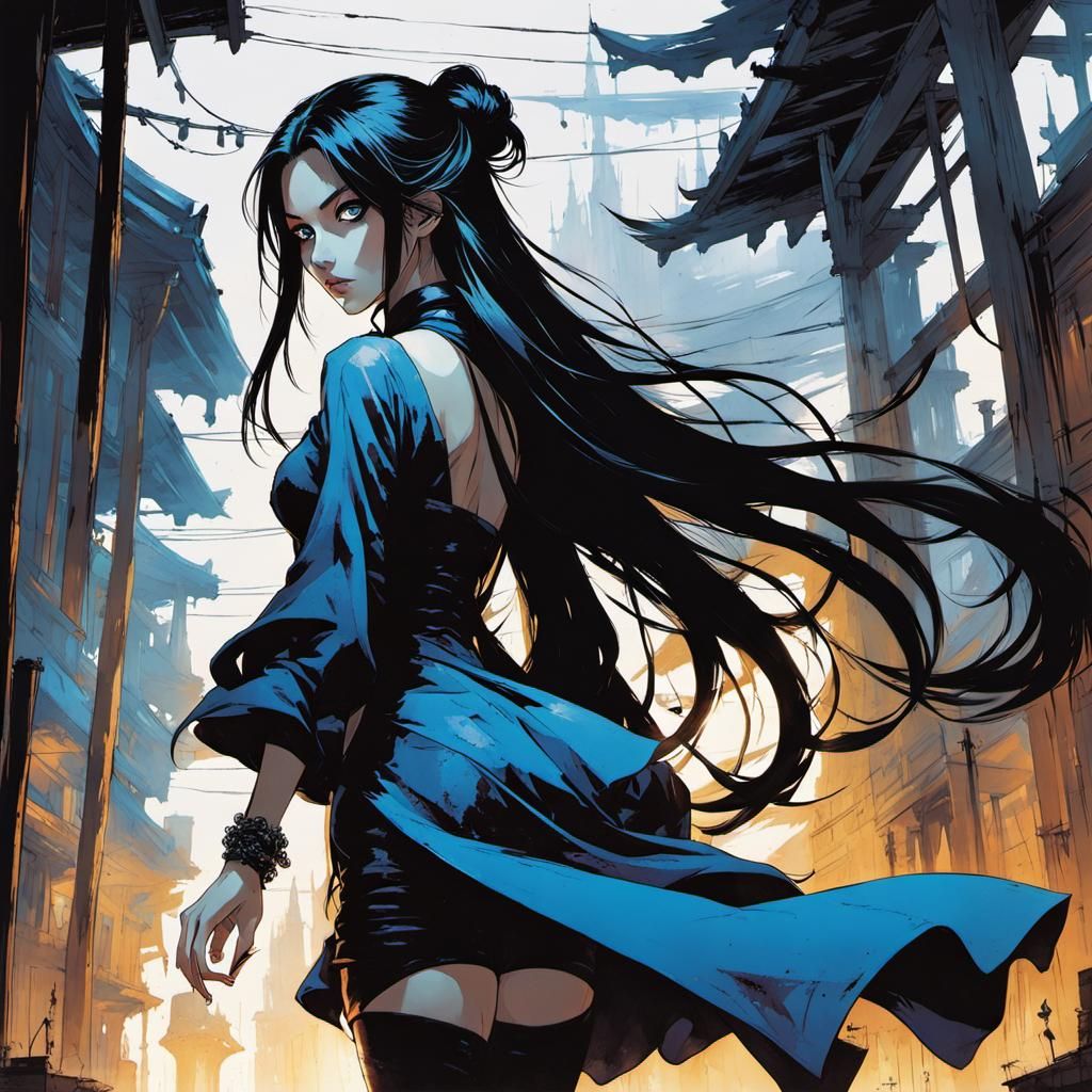 Sorceress Lights Up Dusk Streets