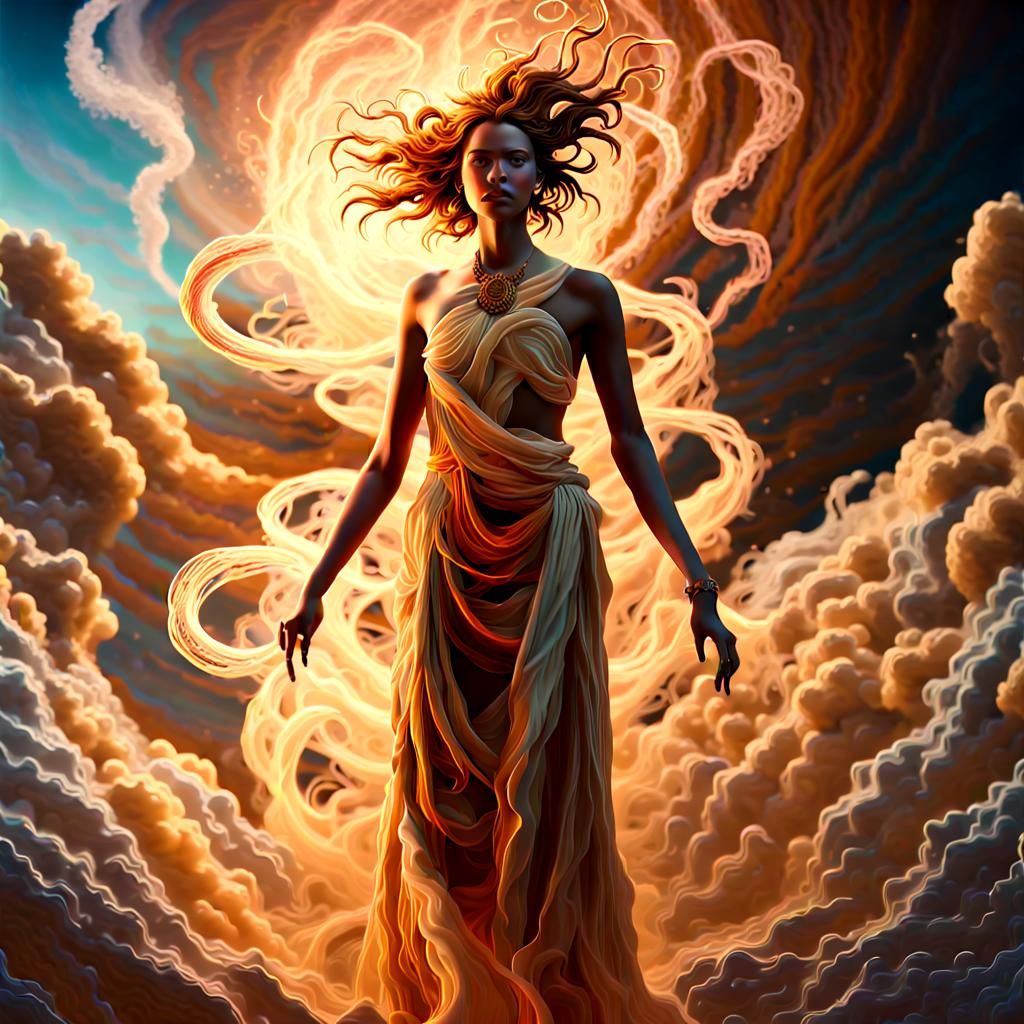 Elemental World Embodiment in Hyperrealistic Style