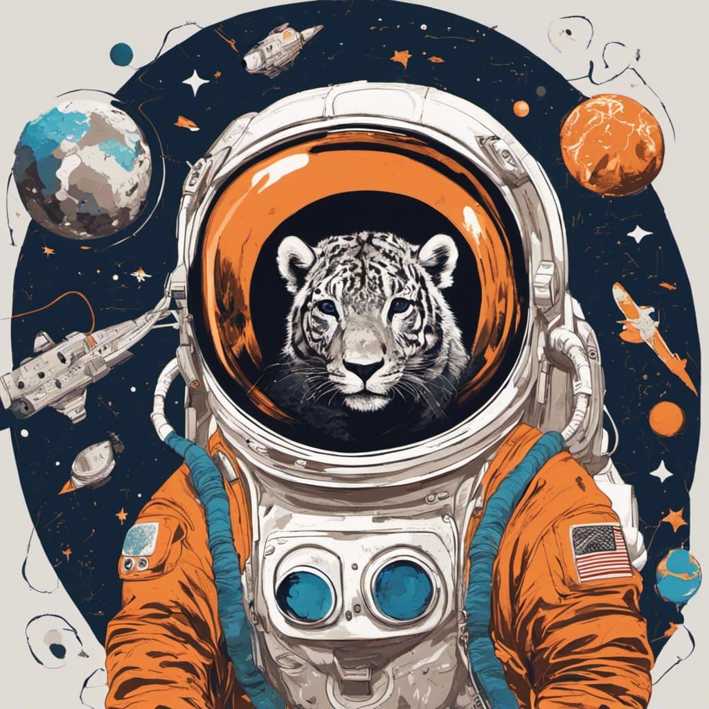 Zoo Animals as Astronauts in Abstract Art