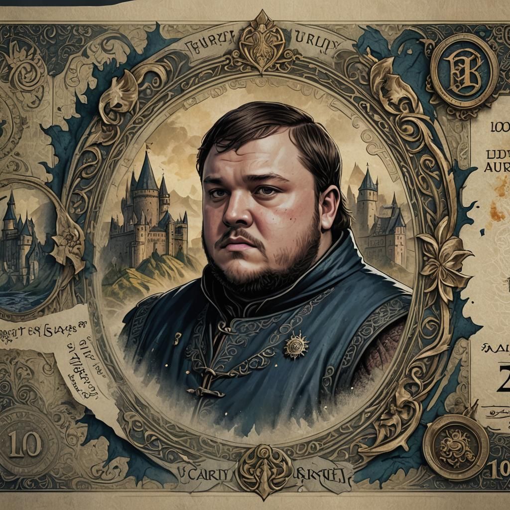 Samwell Tarly Art Banknote: Detailed Matte Painting