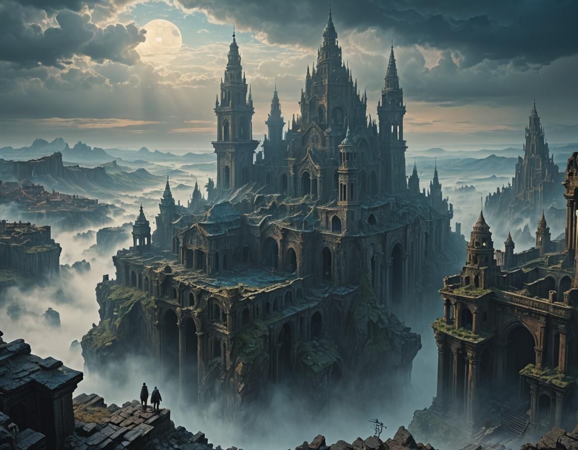 Mystical Ruined City in Digital Matte Painting
