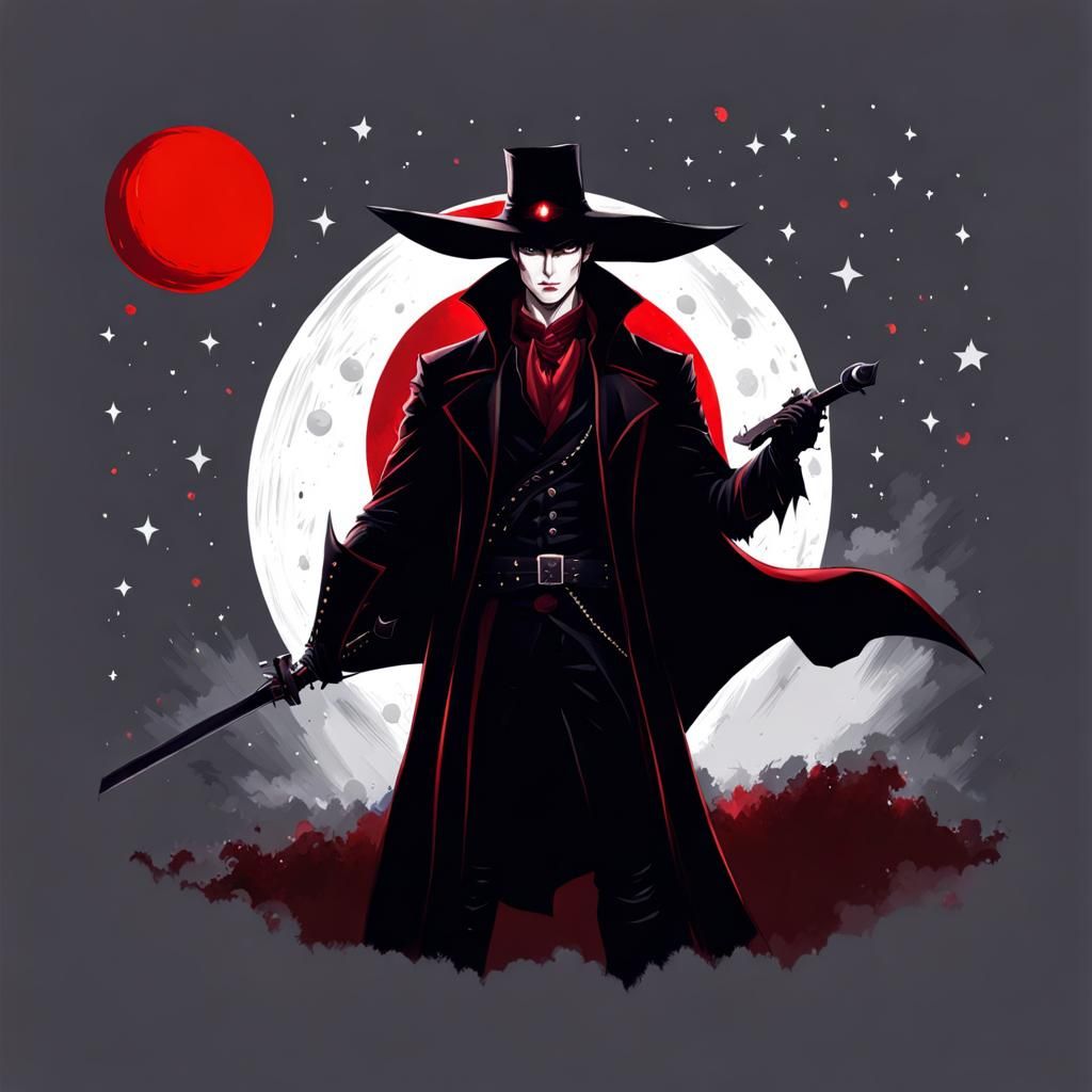 Vampire Hunter Portrait in Speed Painting Style