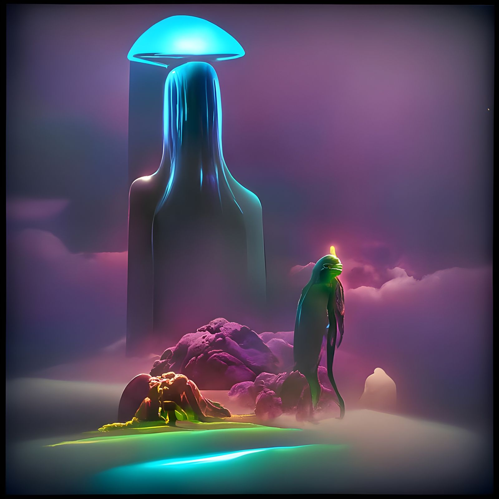 Bizarre Organic Minimalism with Holographic Lighting