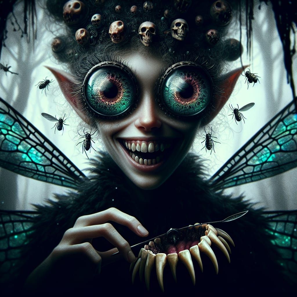 Dark Fairy Portrait in Grim Fantasy Style