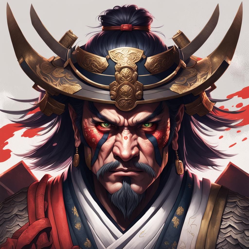 Samurai Portrait with Dynamic Lighting and Intricate Detail