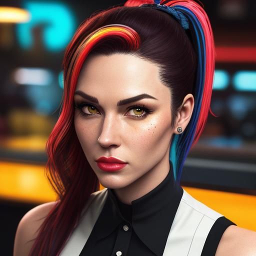American 150s Style diner, bobby socks, pony tail 
cinematic high resolution realistic skin sharp details vibrant colour...