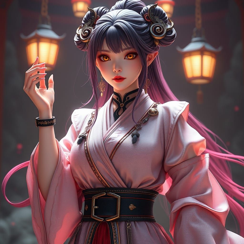 Anime Genie of the Ring in 3D Art Style